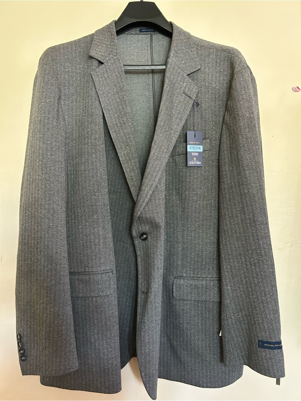 Nwt 54L Stafford Gray Pinstripe Sport Coat Blazer